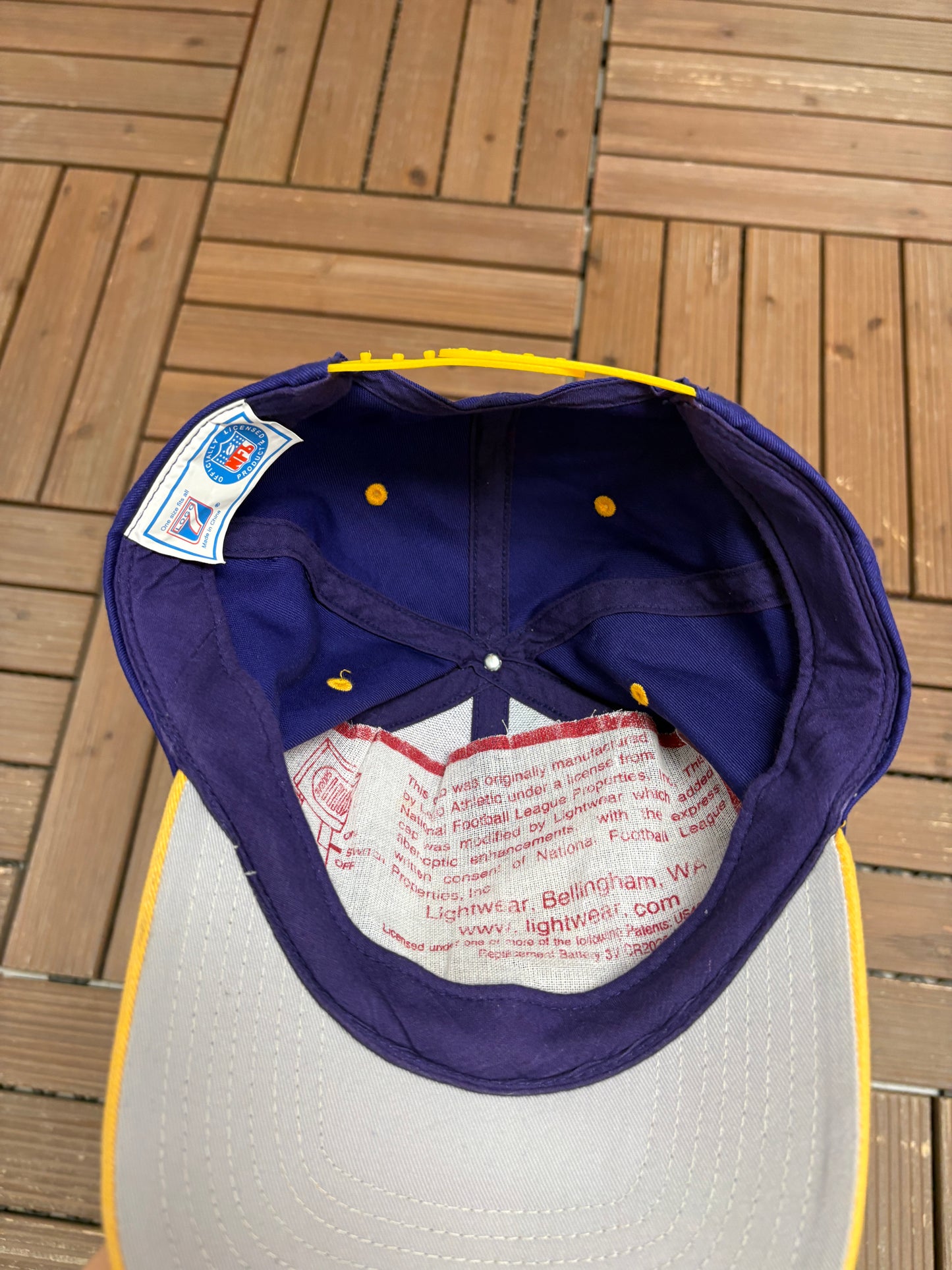 Minnesota Vikings Graphic Hat | Snap Back | Vintage 1990s NFL Football Purple Cap |