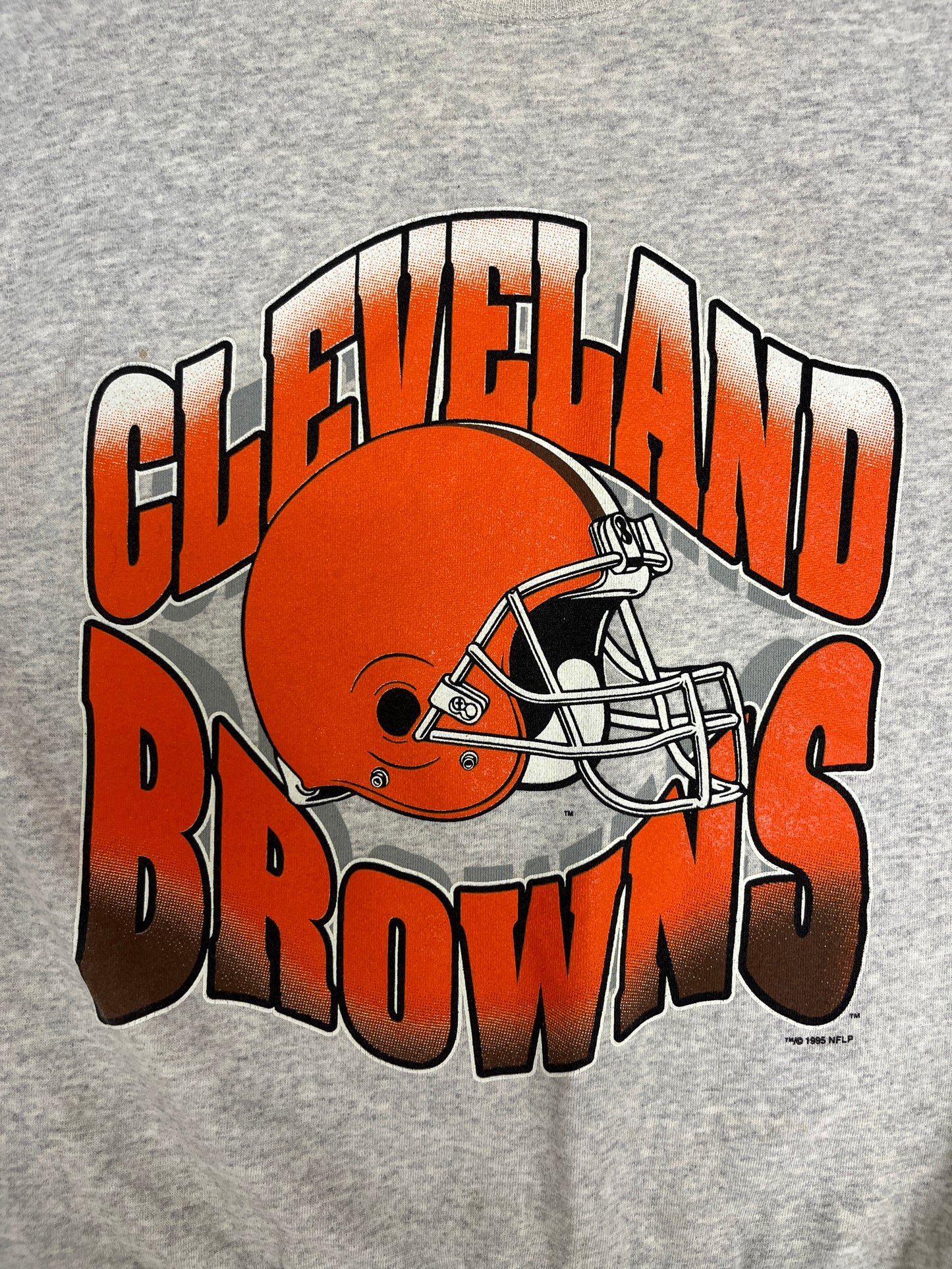Cleveland Browns Graphic Crewneck | Size X-Large | Vintage 1990s NFL Football Grey Sweater |