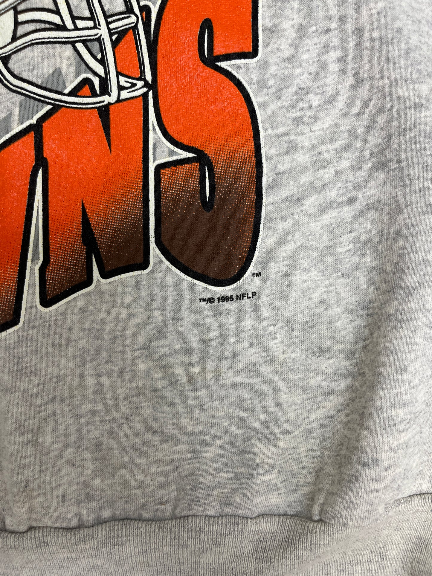Cleveland Browns Graphic Crewneck | Size X-Large | Vintage 1990s NFL Football Grey Sweater |