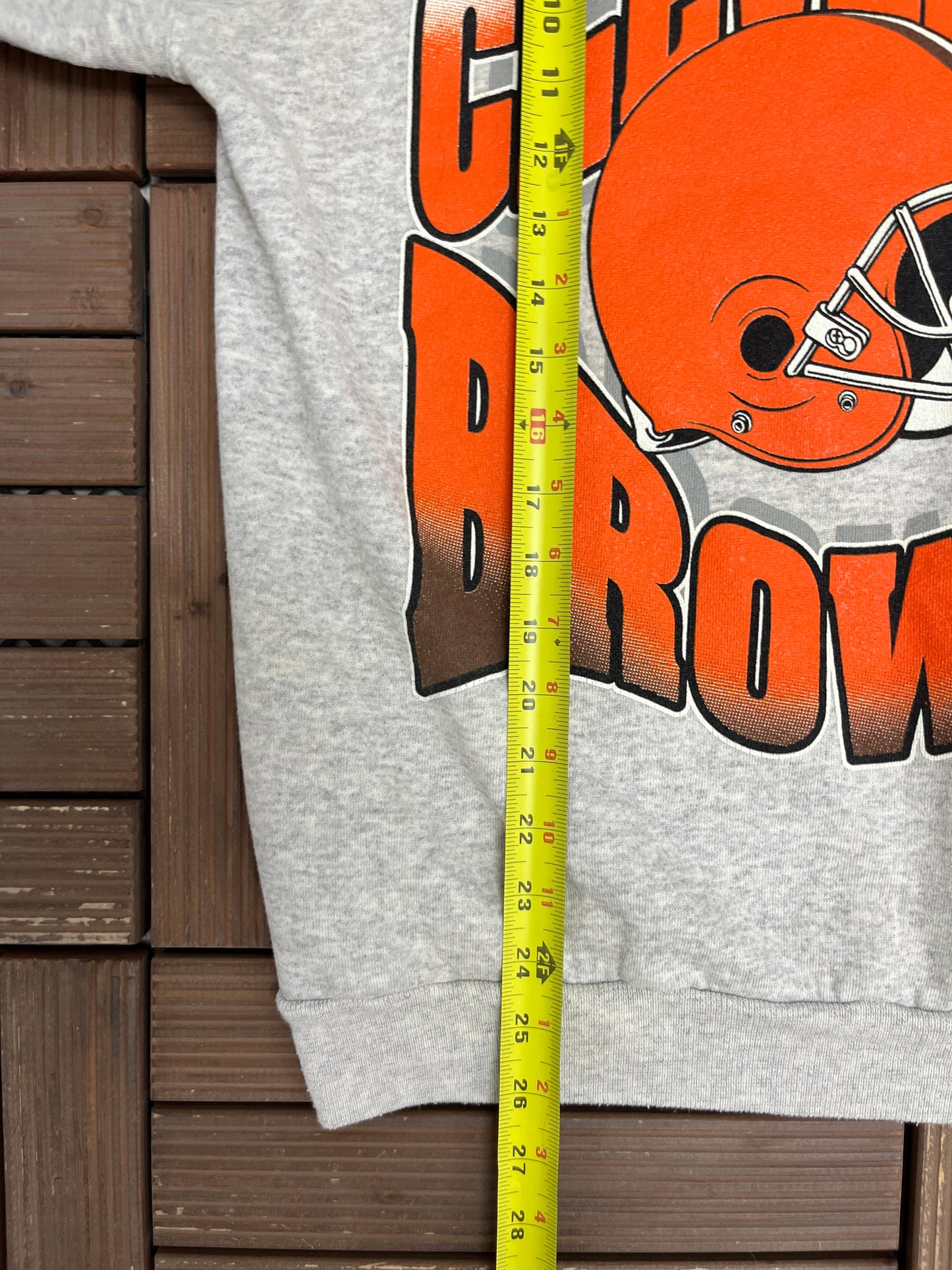 Cleveland Browns Graphic Crewneck | Size X-Large | Vintage 1990s NFL Football Grey Sweater |