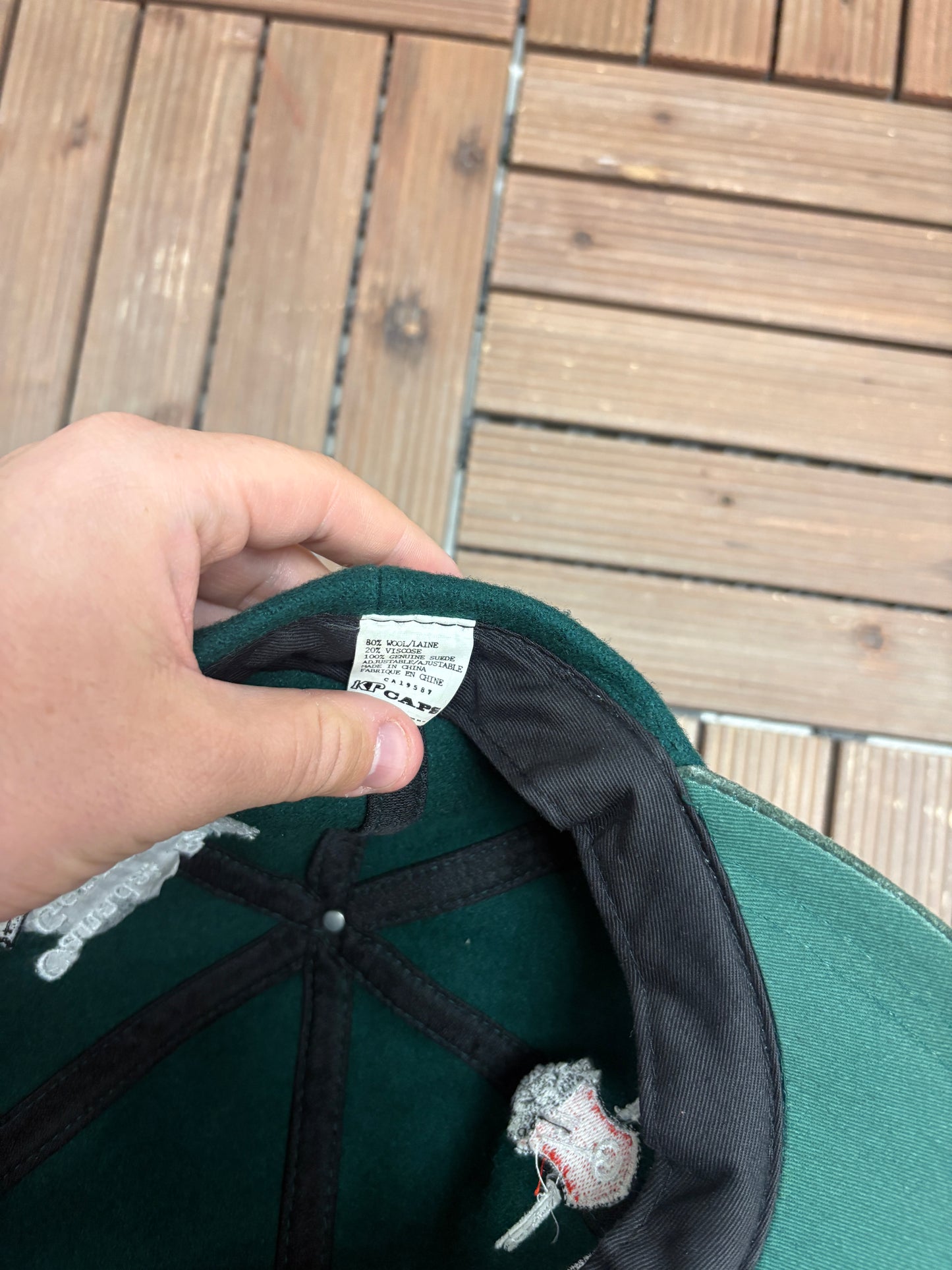 Beck's Canada's Favourite German Beer Graphic Hat | Metal Clasp | Vintage 1990s Alcohol Promotional Green Cap |