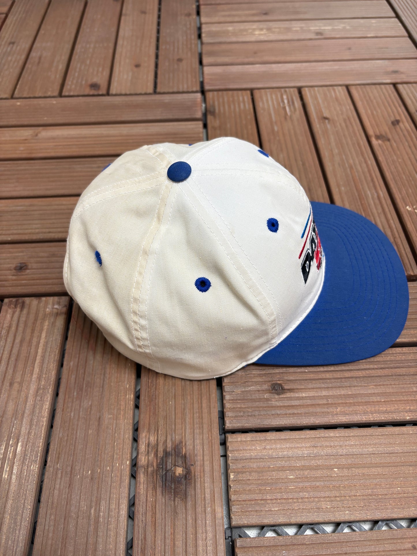 Daytona 500 Embroidered Graphic Hat | Snap Back | Vintage 2000s Motorcycle White Cap |