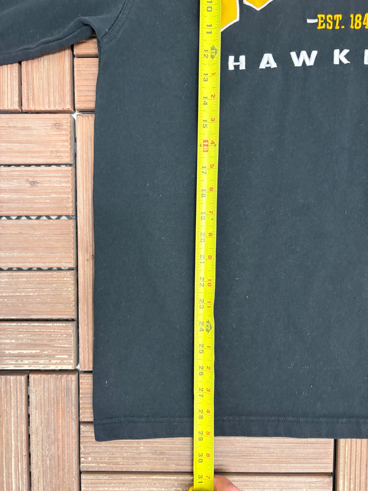 Iowa Hawkeyes Stitched Graphic Sweater | Size Large | Vintage 1990s College Black Sweater |