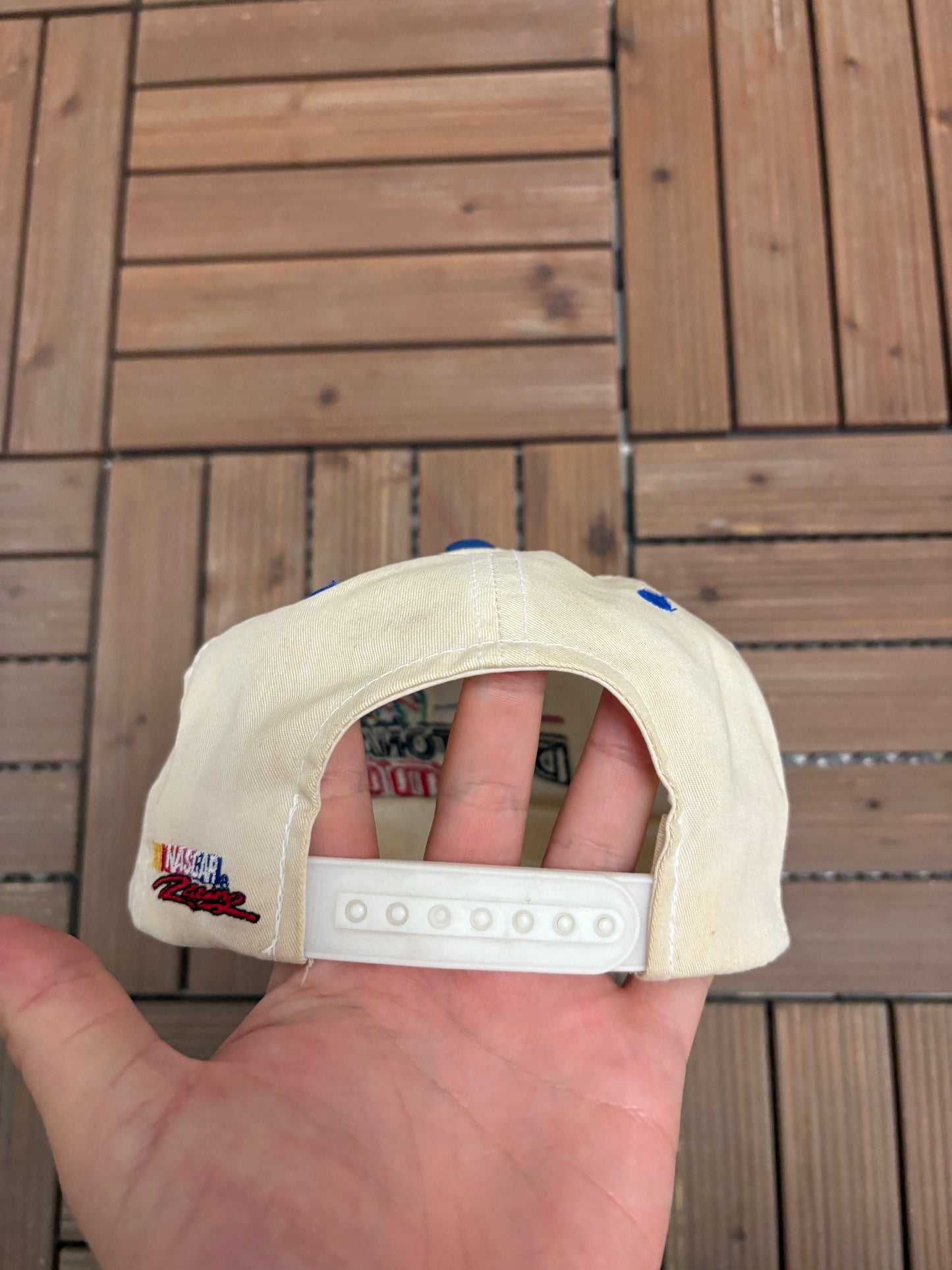 Daytona 500 Embroidered Graphic Hat | Snap Back | Vintage 2000s Motorcycle White Cap |