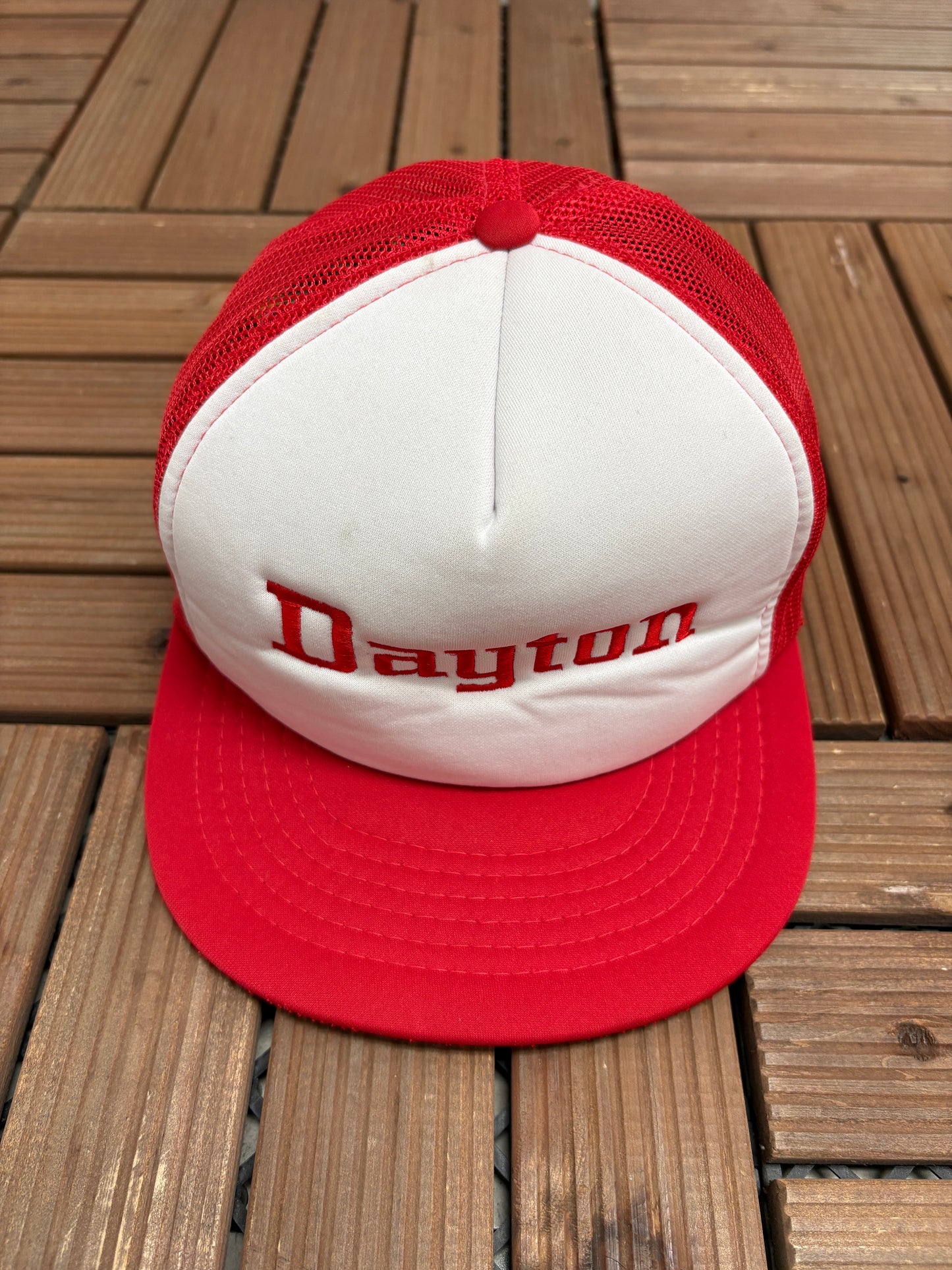 Daytona Flyers Graphic Hat | Snap Back | Vintage 1990s College Trucker White Cap |