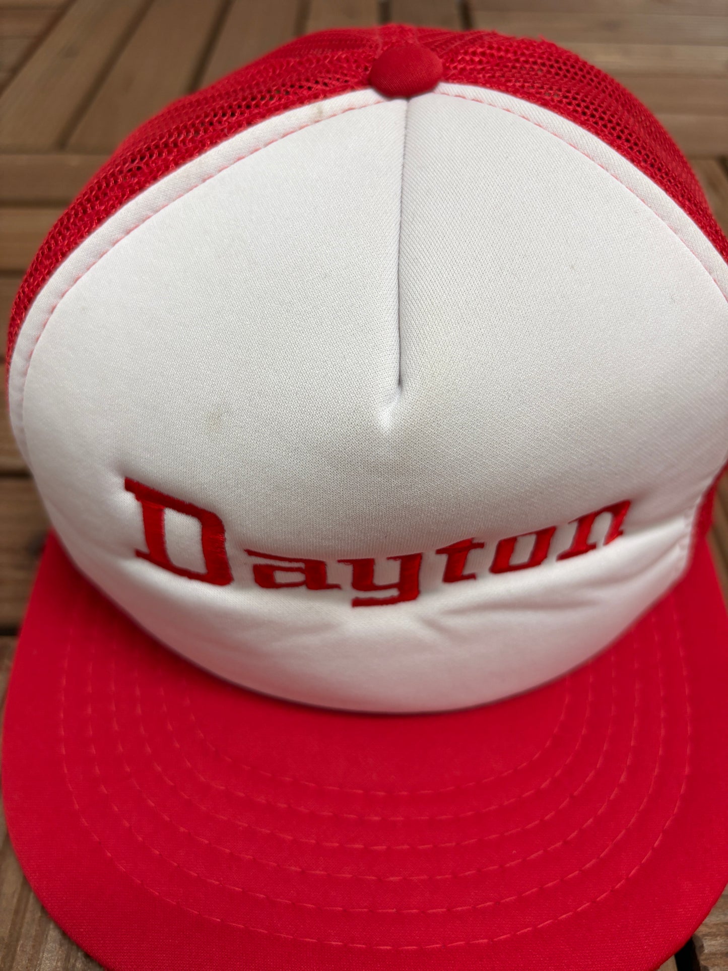 Daytona Flyers Graphic Hat | Snap Back | Vintage 1990s College Trucker White Cap |