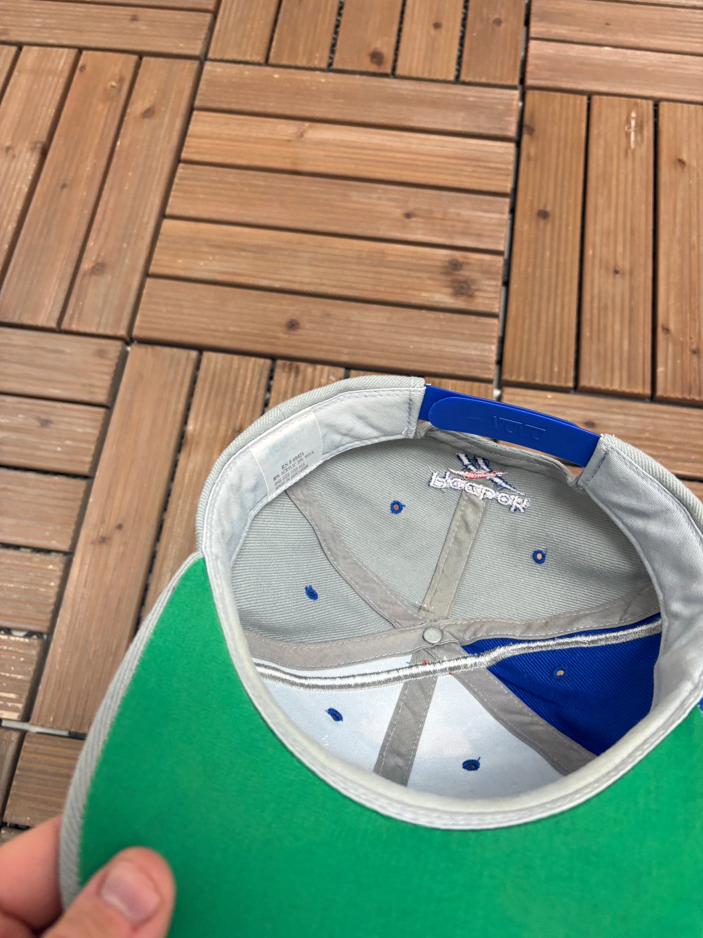 New England Patriots Embroidered Graphic Hat | Snap Back | Vintage 1990s NFL Football Blue Hat |