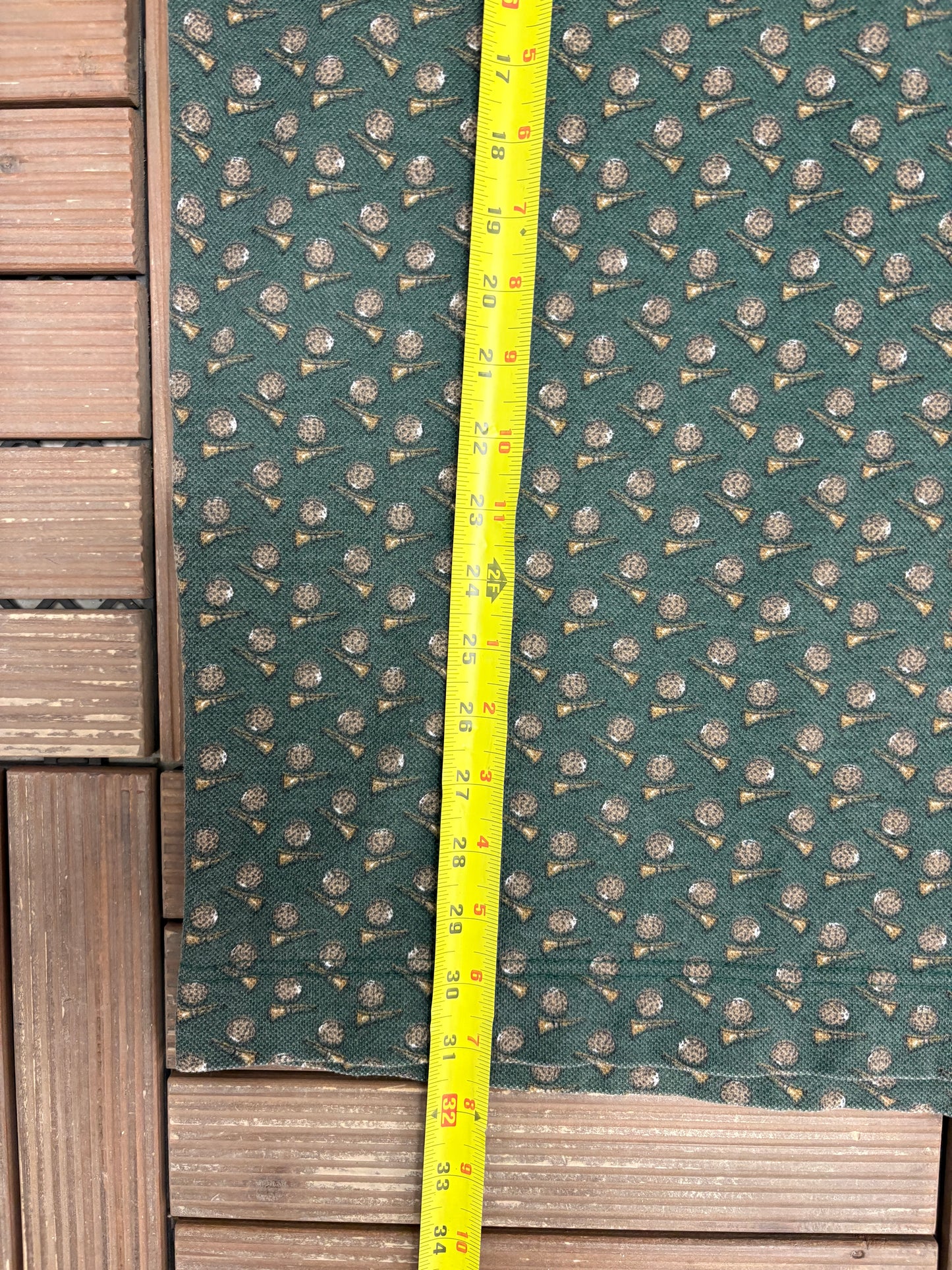 Bugle Boy Company Golf All Over Print Shirt | Size X-Large | Vintage 2000s Green Collared T-Shirt |