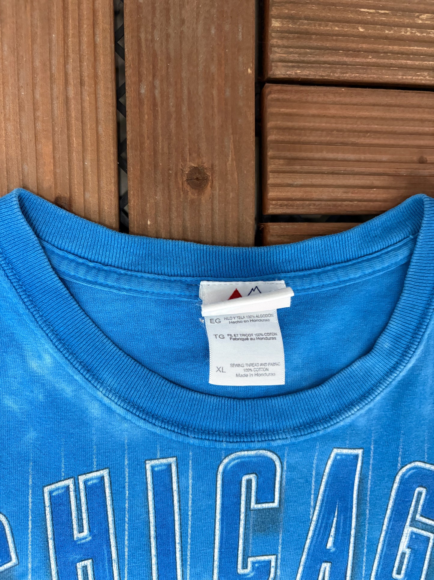 Chicago Cubs Graphic Tee | Size X-Large | Vintage 2000s MLB Baseball Tie Dye Blue T-Shirt |