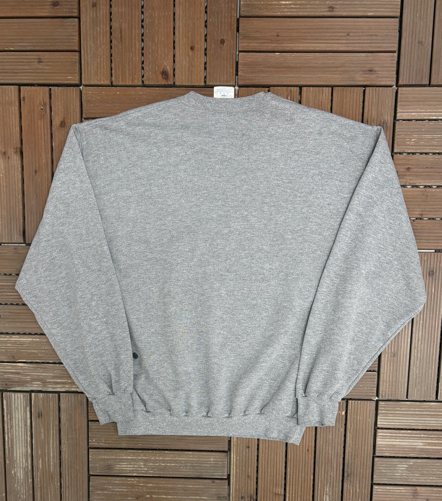 New England Patriots vs Carolina Panthers Super Bowl Graphic Crewneck | Size Large | Vintage 2000s NFL Football Grey Sweater |