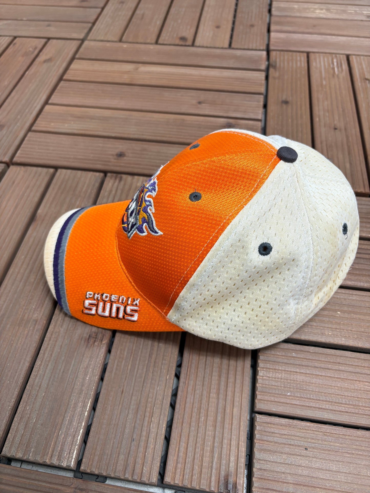 Phoenix Suns Embroidered Graphic Hat | Strap Back | Vintage 2000s NBA Basketball Orange Cap |