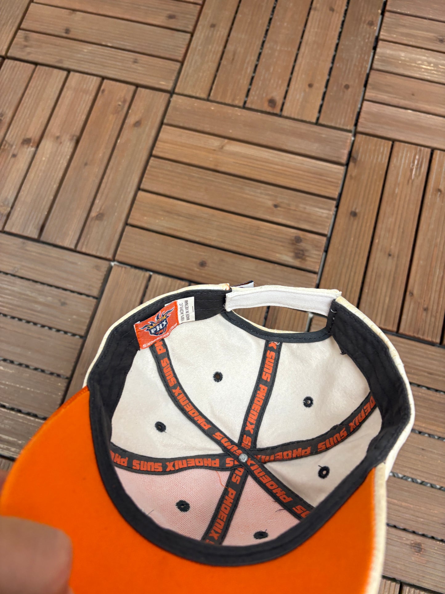 Phoenix Suns Embroidered Graphic Hat | Strap Back | Vintage 2000s NBA Basketball Orange Cap |