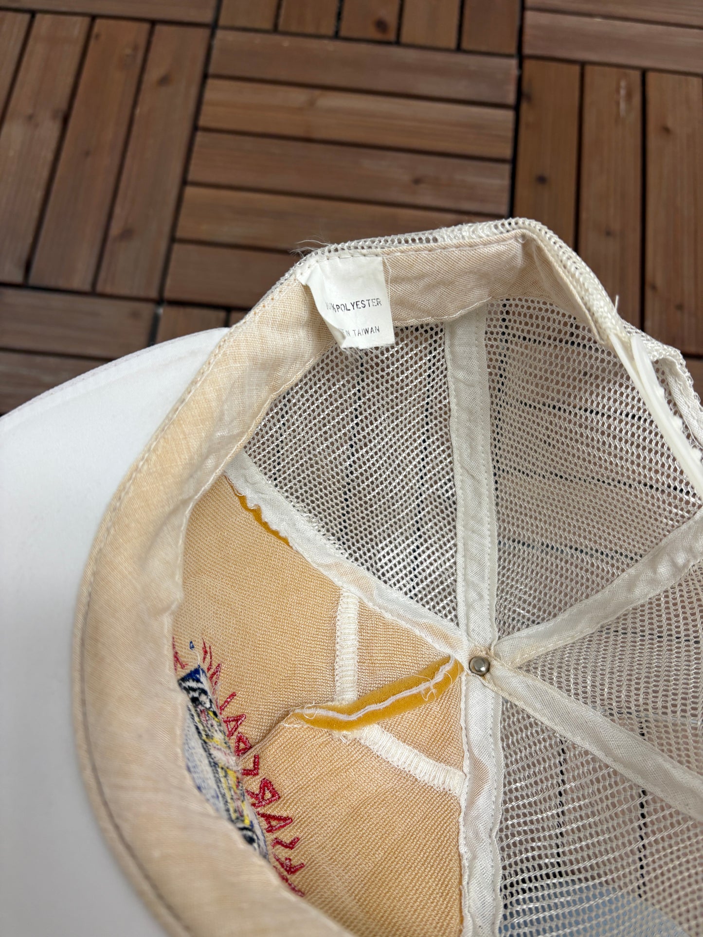 Caesars Palace Grand Prix Graphic Hat | Snap Back | Vintage 1980s F1 Racing White Cap |