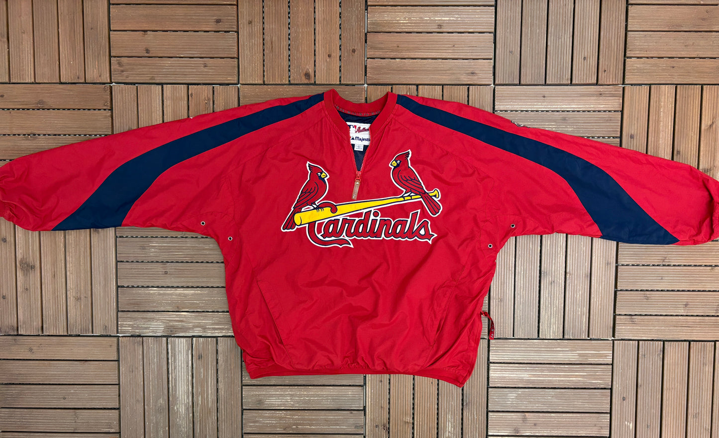 St. Louis Cardinals Stitched Windbreaker | Size Large | Vintage 1990s MLB Baseball Red Jacket |
