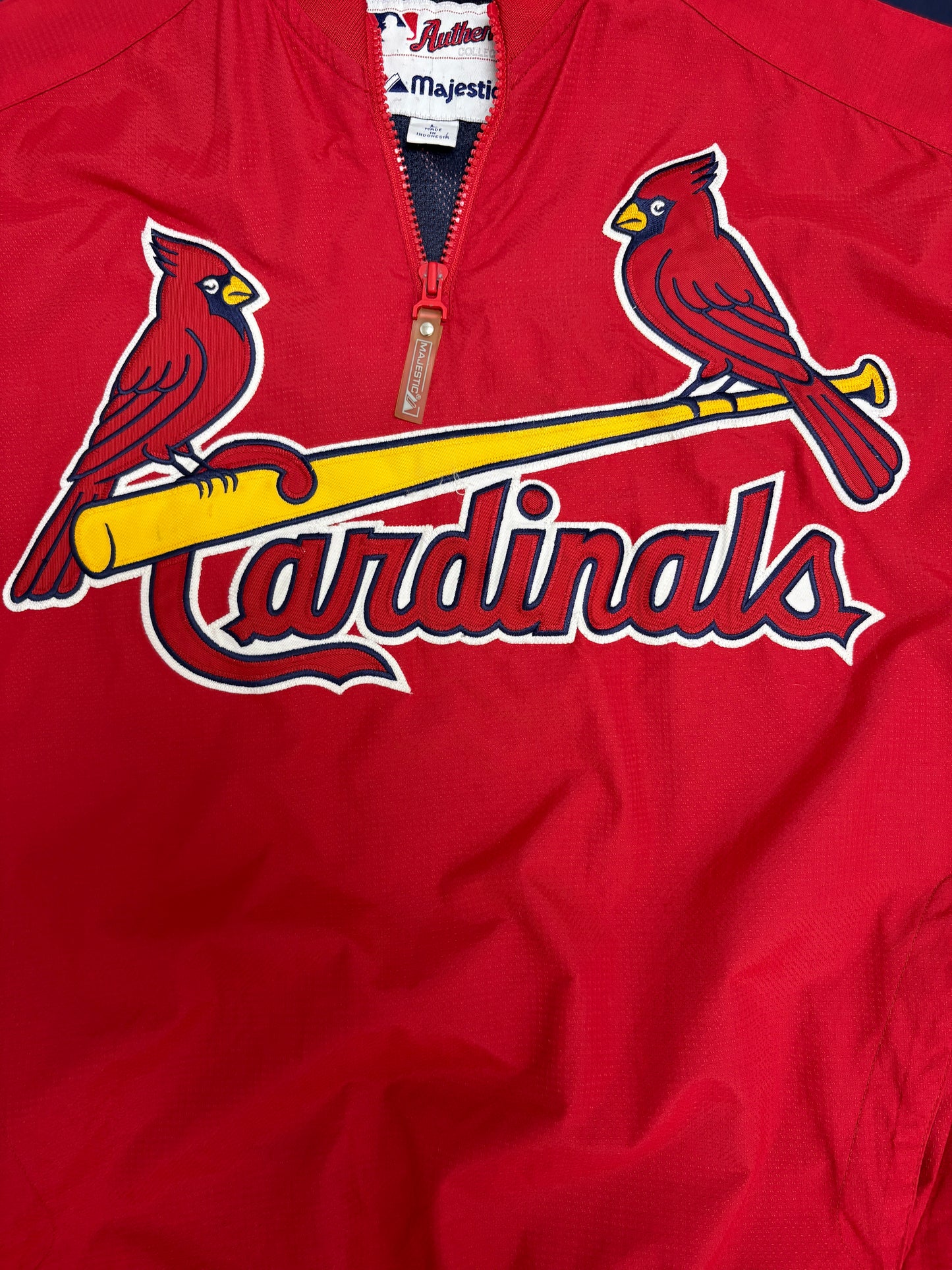 St. Louis Cardinals Stitched Windbreaker | Size Large | Vintage 1990s MLB Baseball Red Jacket |