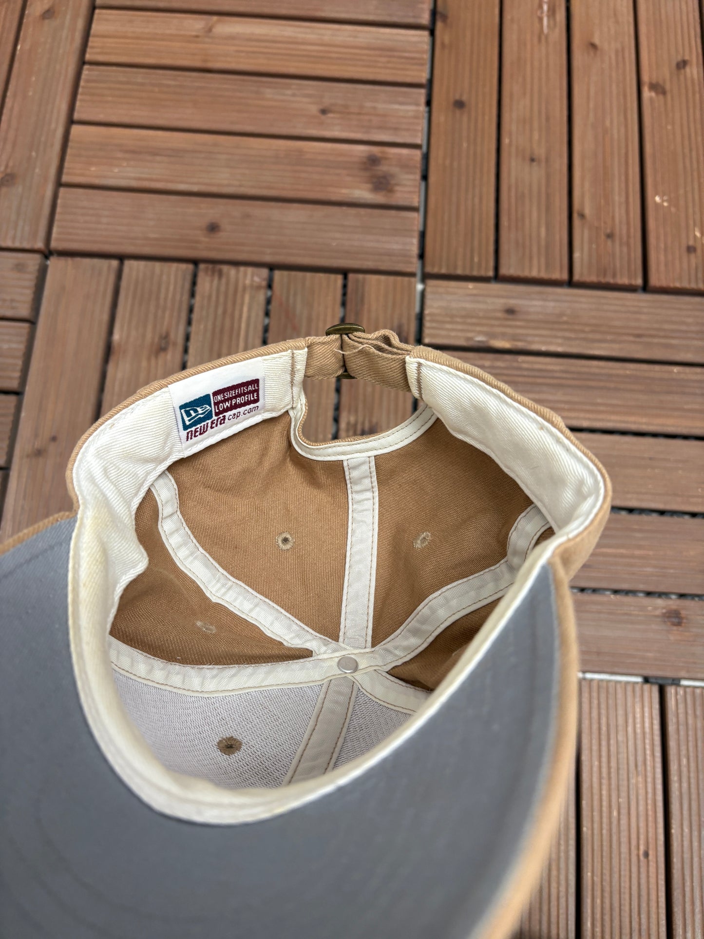 Stanley Cup 2001 Graphic Hat | Metal Clasp | Vintage 2000s NHL Hockey Beige Cap |