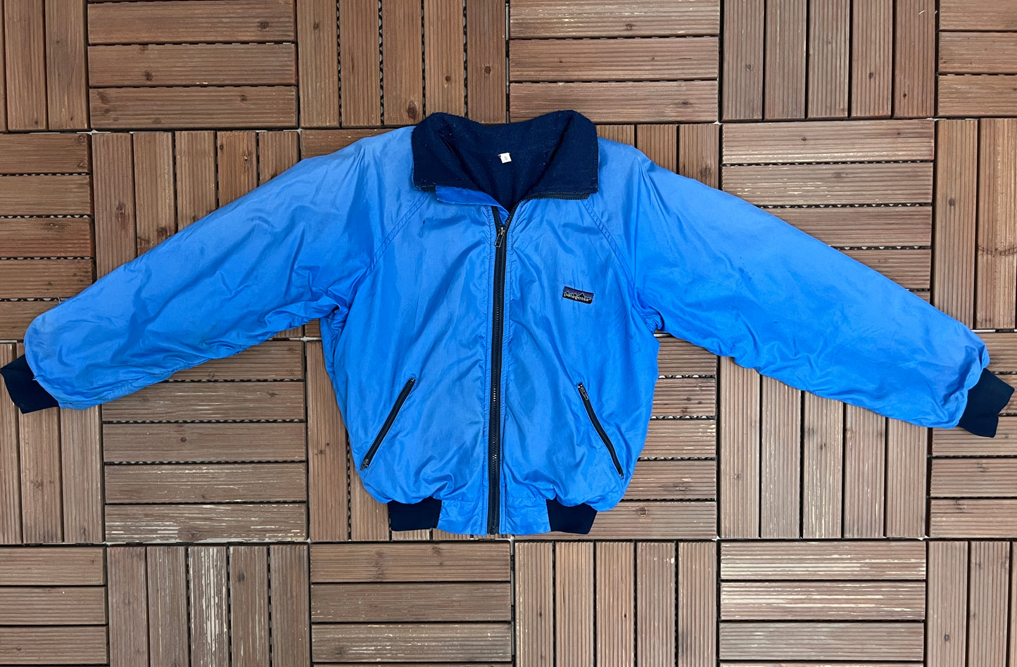 Patagonia Logo Graphic Windbreaker | Size Small | Vintage 2000s Patagonia Blue Jacket |