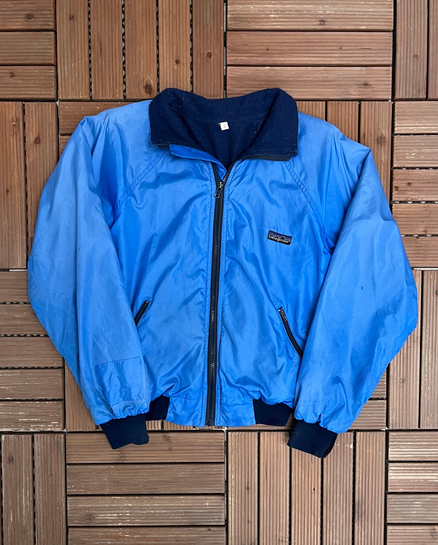 Patagonia Logo Graphic Windbreaker | Size Small | Vintage 2000s Patagonia Blue Jacket |