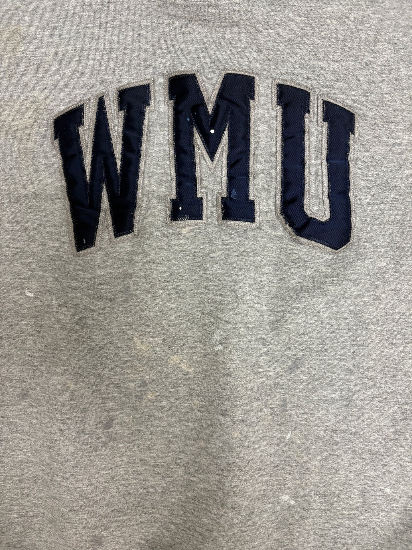 Western Michigan University Broncos Stitched Graphic Crewneck | Size Medium | Vintage 2000s College Grey Sweater |