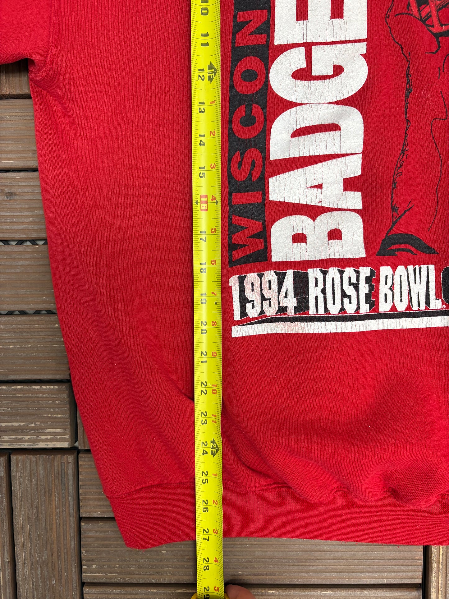 Wisconsin Badgers Rose Bowl 1994 Champions Graphic Crewneck | Size XX-Large | Vintage 1990s College Red Sweater |