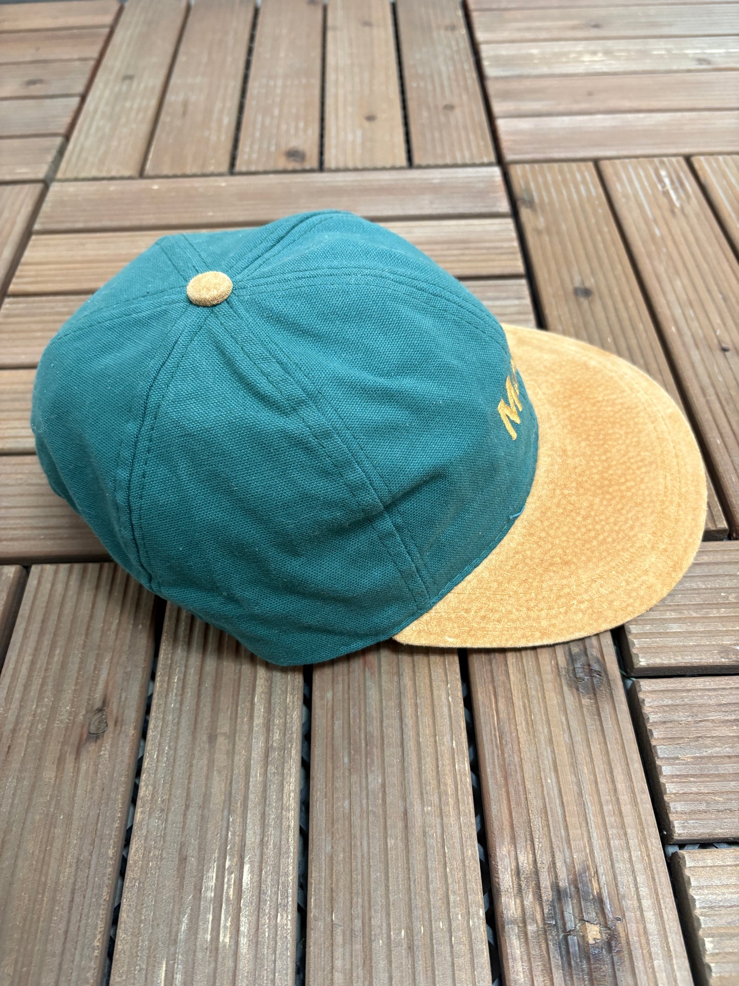 Mobil Embroidered Graphic Hat | Metal Clasp | Vintage 1990s Promotional Green Cap |