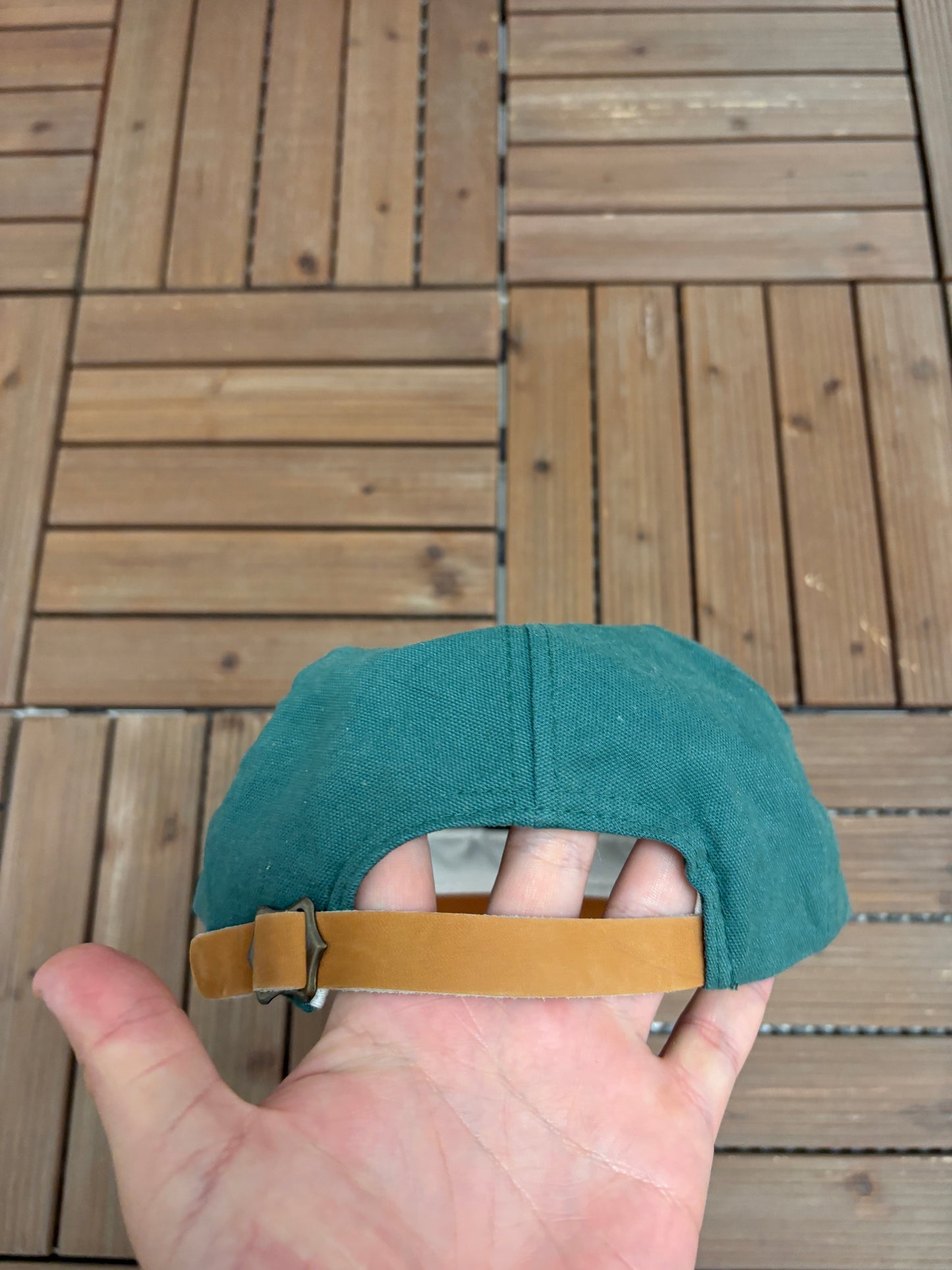 Mobil Embroidered Graphic Hat | Metal Clasp | Vintage 1990s Promotional Green Cap |
