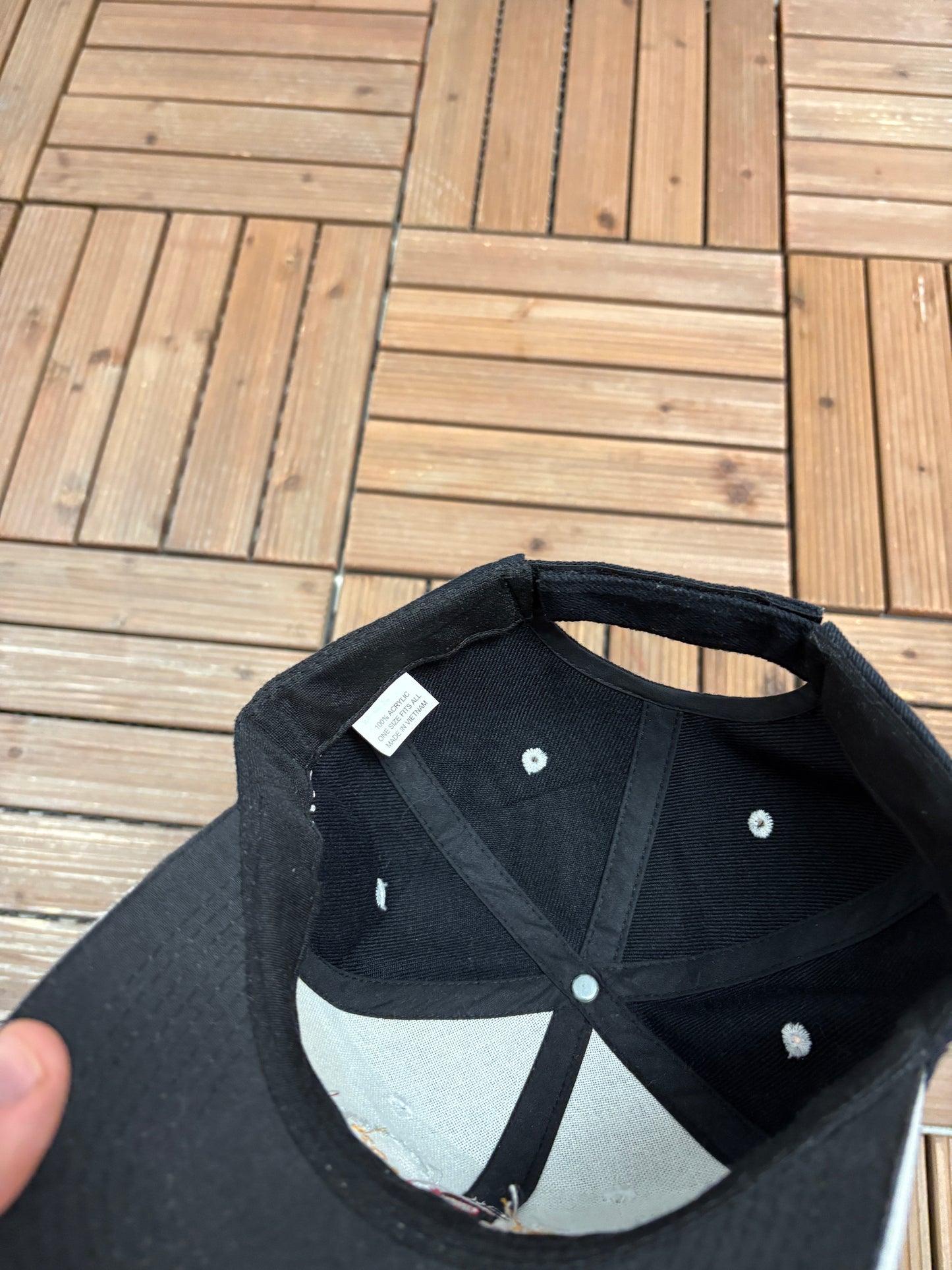 Dale Earnhardt NASCAR Racing Champion Graphic Hat | Strap Back | Vintage 2000s Promotional Black Cap |