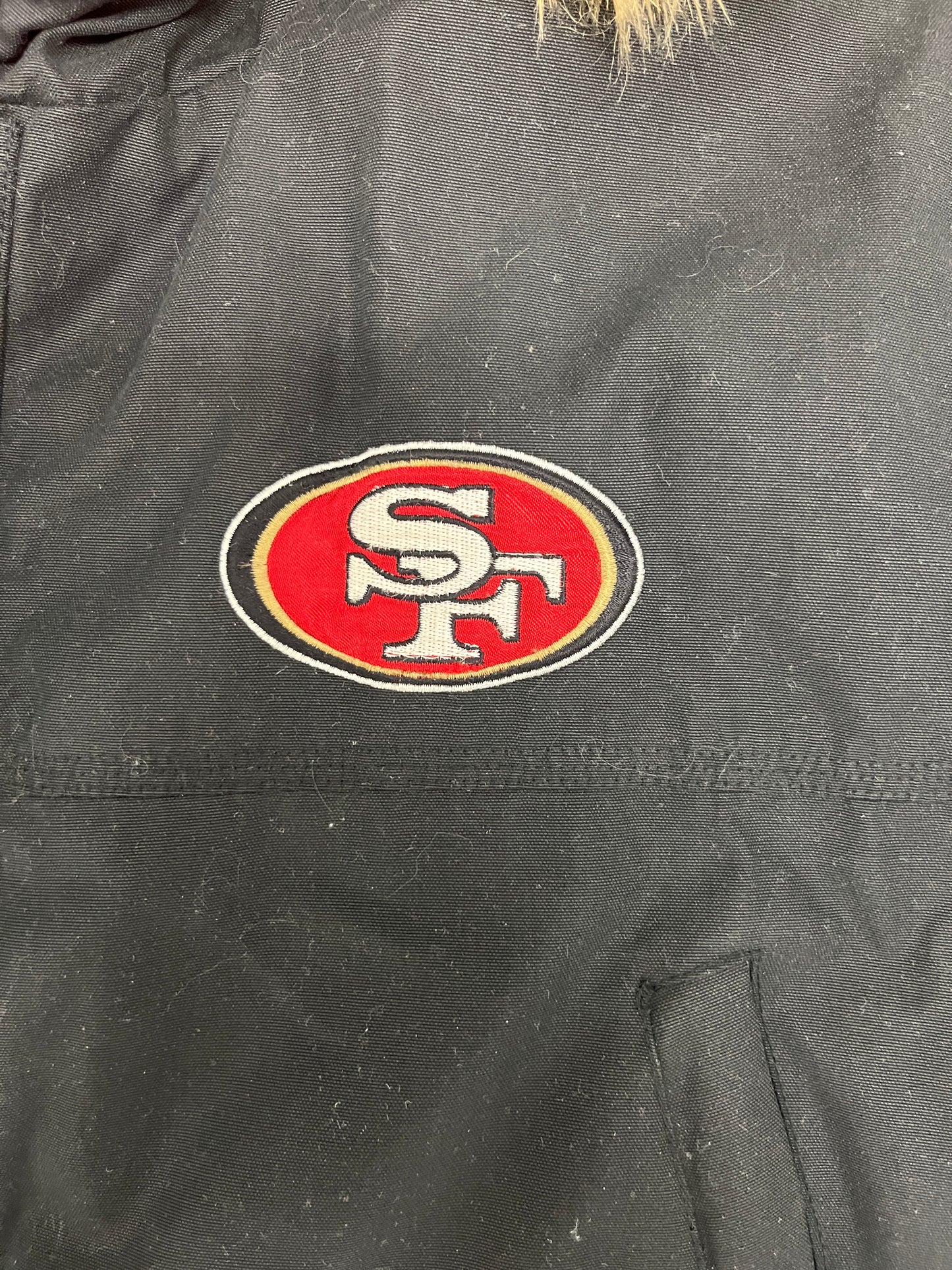 San Francisco 49ers Graphic Jacket | Size XX-Large | Vintage 2000s NFL Football Black Jacket |