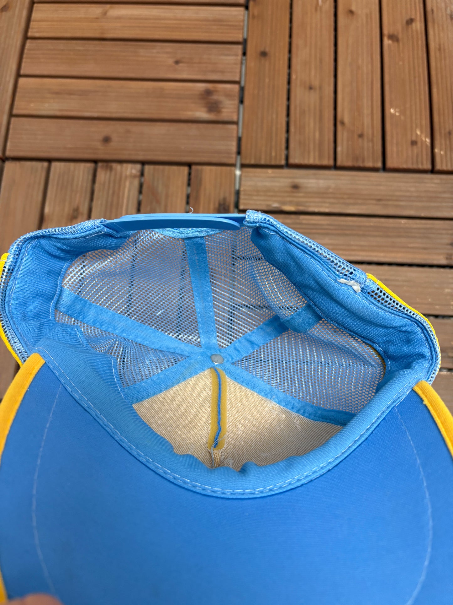 Bermuda Island Graphic Hat | Snap Back | Vintage 1990s Tourist Promotional Blue Trucker Cap |