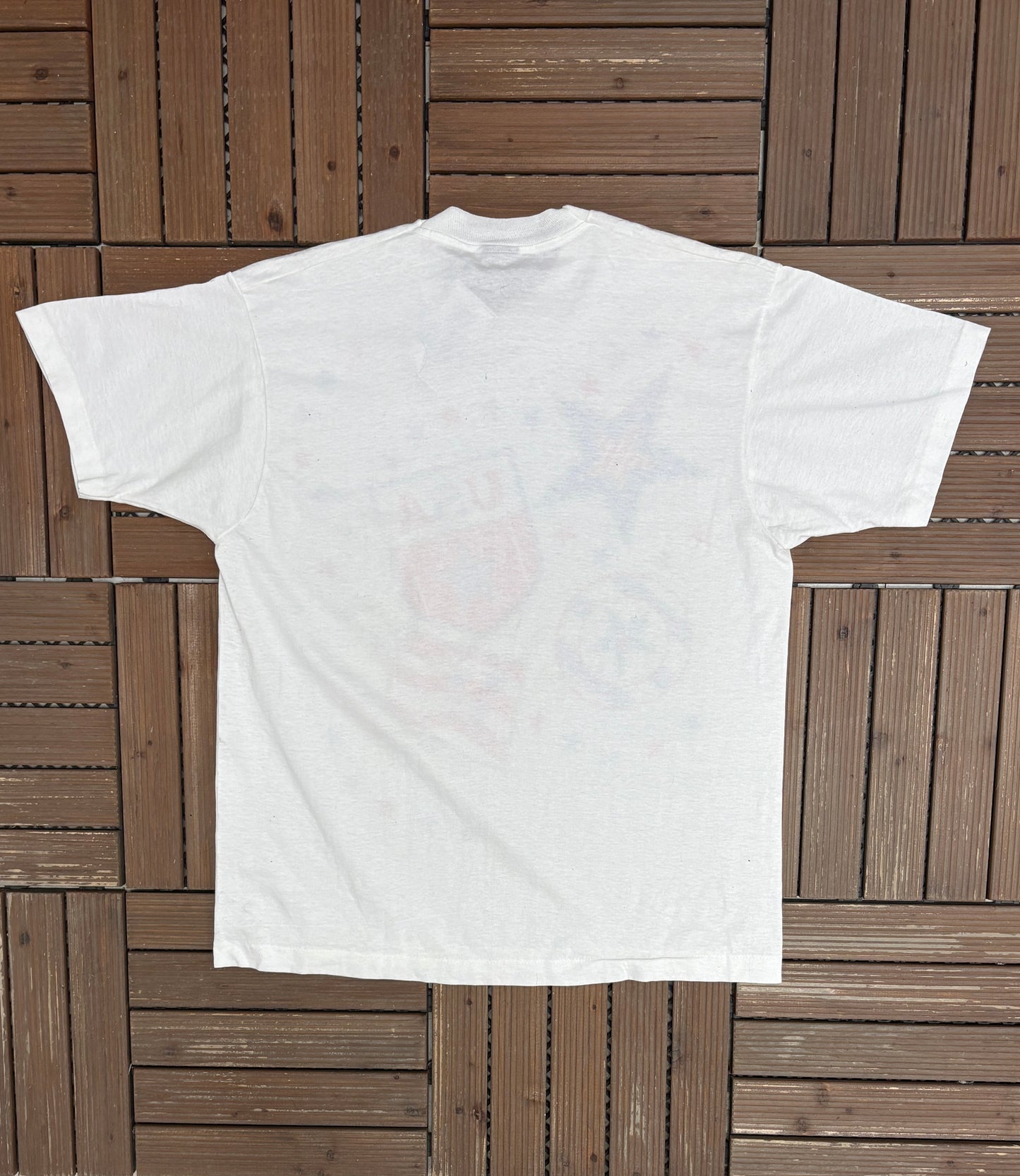 United States of America Big Print Graphic Tee | Size X-Large | Vintage 1990s Single Stitch Tourist T-Shirt |