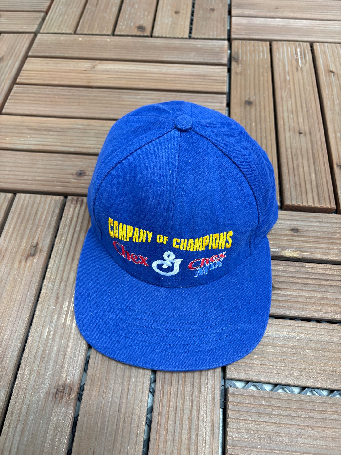 General Mills Company Of Champions Graphic Hat | Adjustable Clasp | Vintage 1990s Promotional Blue Cap |