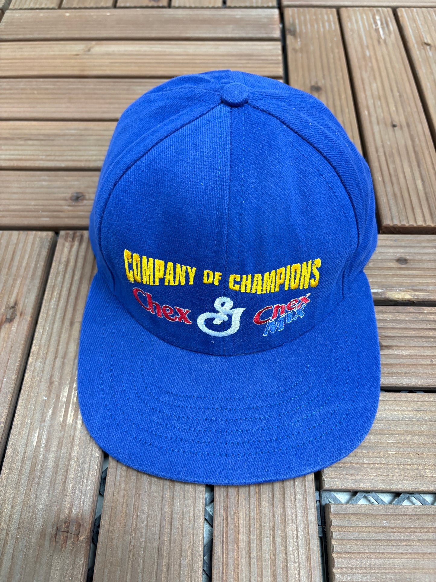 General Mills Company Of Champions Graphic Hat | Adjustable Clasp | Vintage 1990s Promotional Blue Cap |