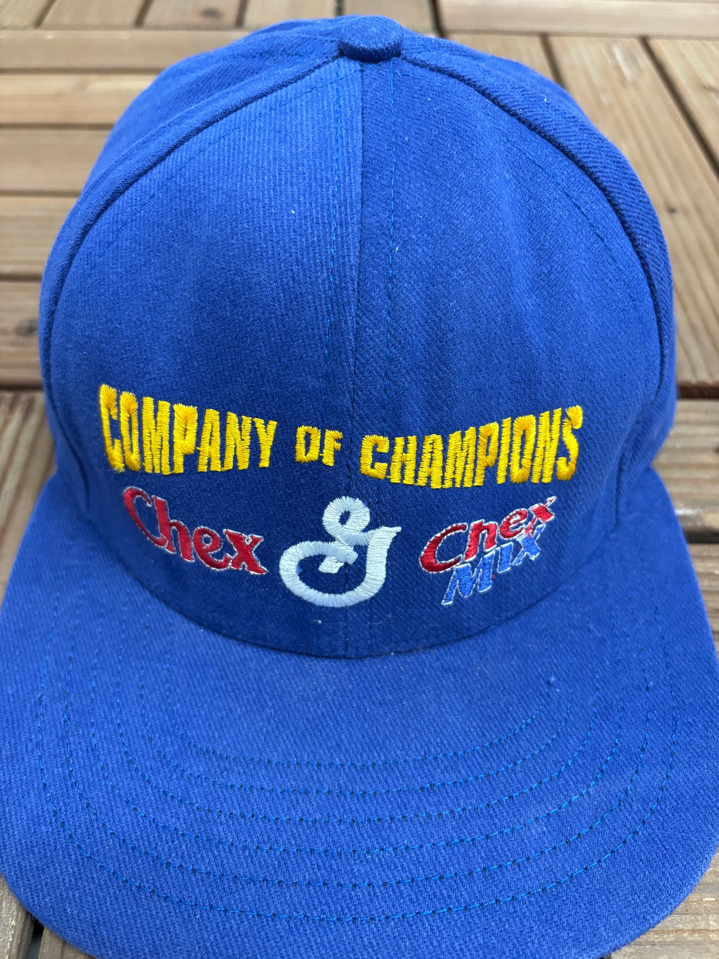 General Mills Company Of Champions Graphic Hat | Adjustable Clasp | Vintage 1990s Promotional Blue Cap |