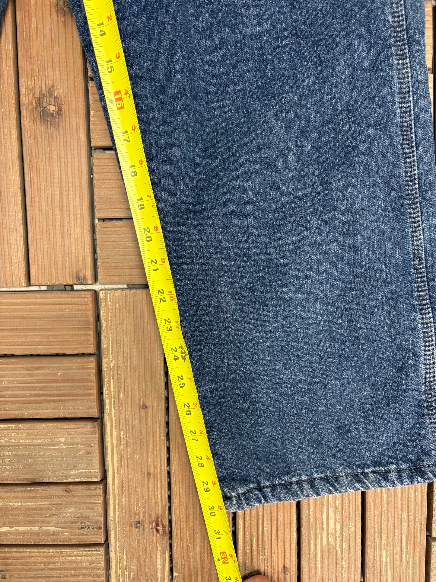 Wrangler Fleece Lined Straight Leg Denim Jeans | Size 34 x 30 | Vintage 2000s Blue Jeans |