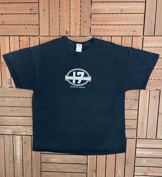 17 Mile House Pub Graphic Tee | Size X-Large | Vintage 2000s Promotional Funny Blue T-Shirt |