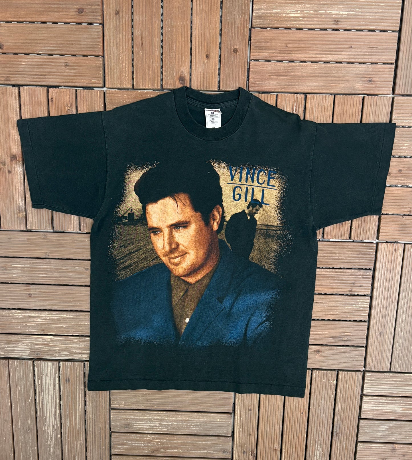 Vince Gill Kraft Country Tour '97 Graphic Tee | Size Large | Vintage 1990s Country Black T-Shirt |
