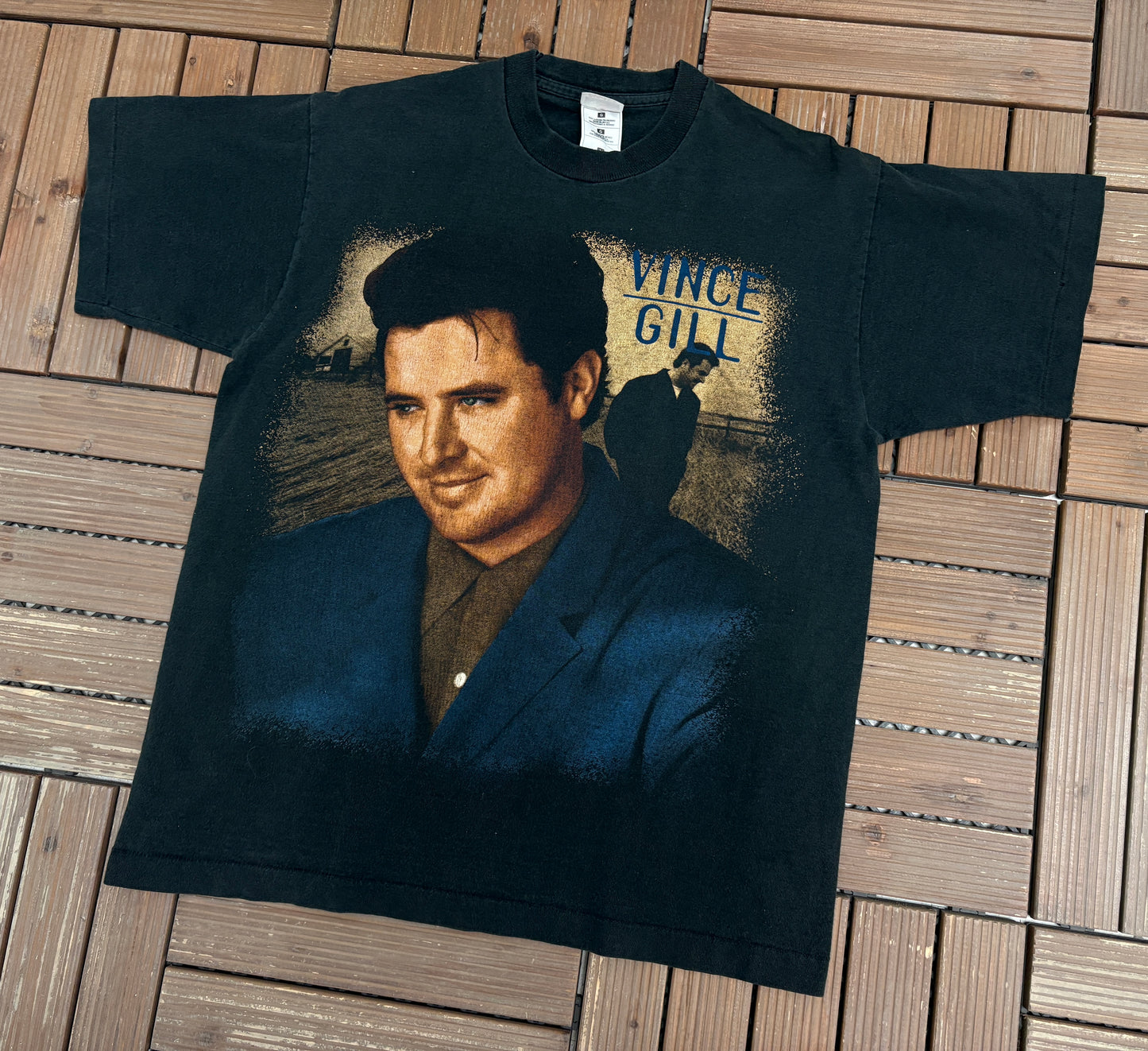 Vince Gill Kraft Country Tour '97 Graphic Tee | Size Large | Vintage 1990s Country Black T-Shirt |
