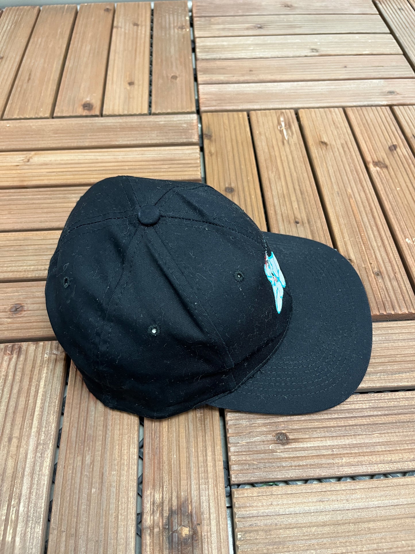 Coca-Cola Polar Bear Embroidered Graphic Hat | Snap Back | Vintage 1990s Promotional Black Cap |