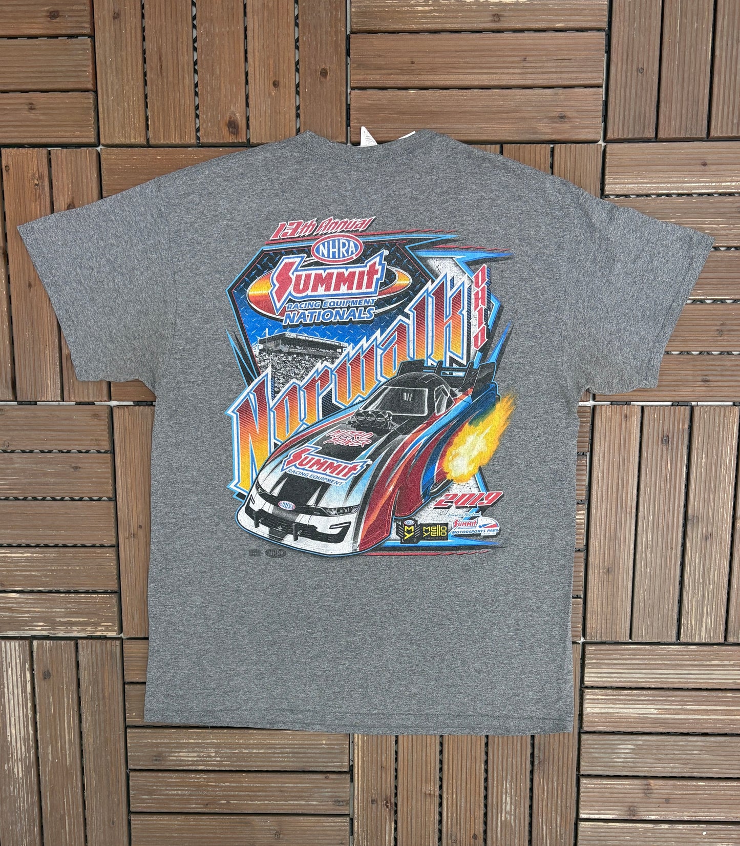 13th Annual NHRA Summit Racing Nationals Graphic Tee | Size Large | Modern Racing T-Shirt |