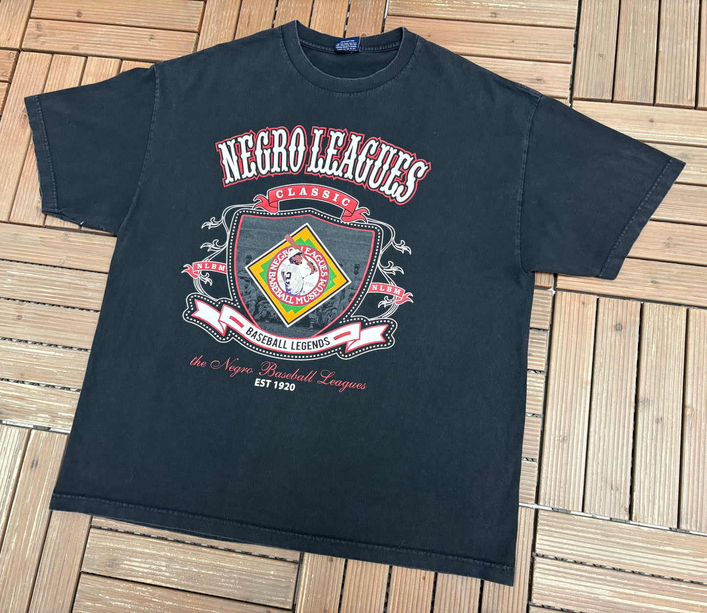 Negro Leagues Classic Baseball Graphic Tee | Size XX-Large | Vintage 2000s Baseball Black T-Shirt |