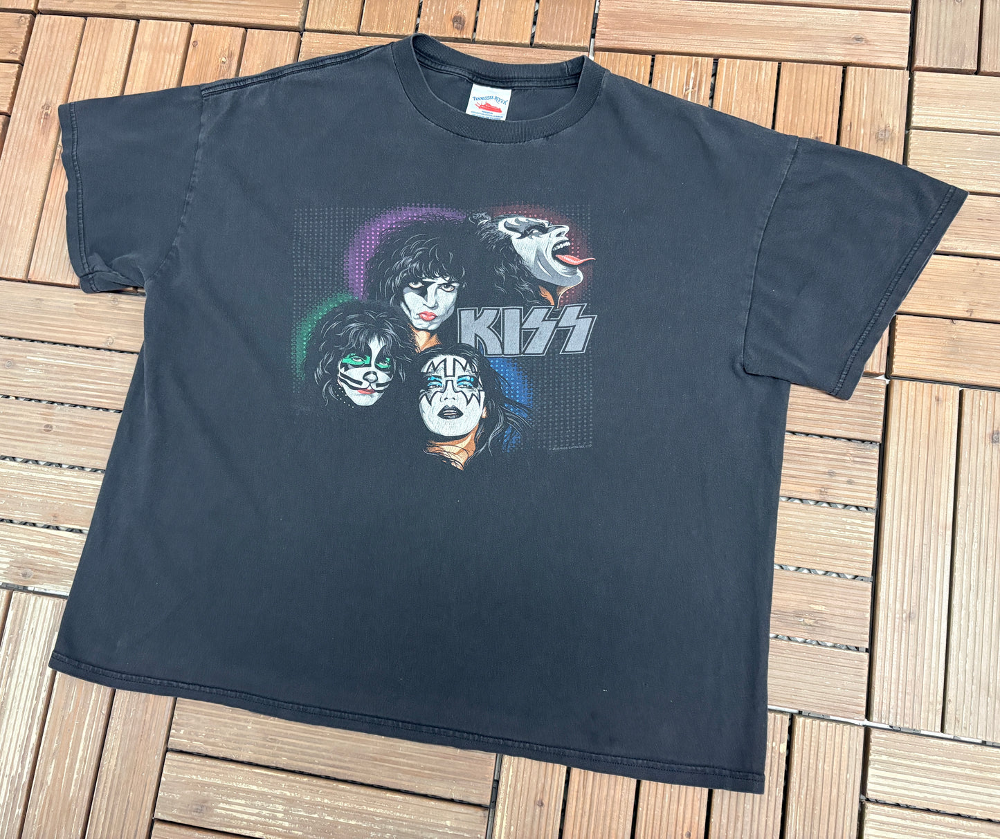 Kiss Band Graphic Tee | Size X-Large | Vintage 2000s Rock & Roll Black T-Shirt |
