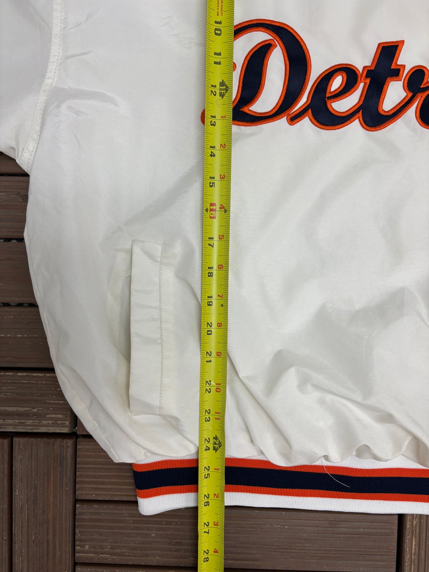 Detroit Tigers Stitched Windbreaker | Size X-Large | Vintage 2000s MLB Baseball White Jacket |