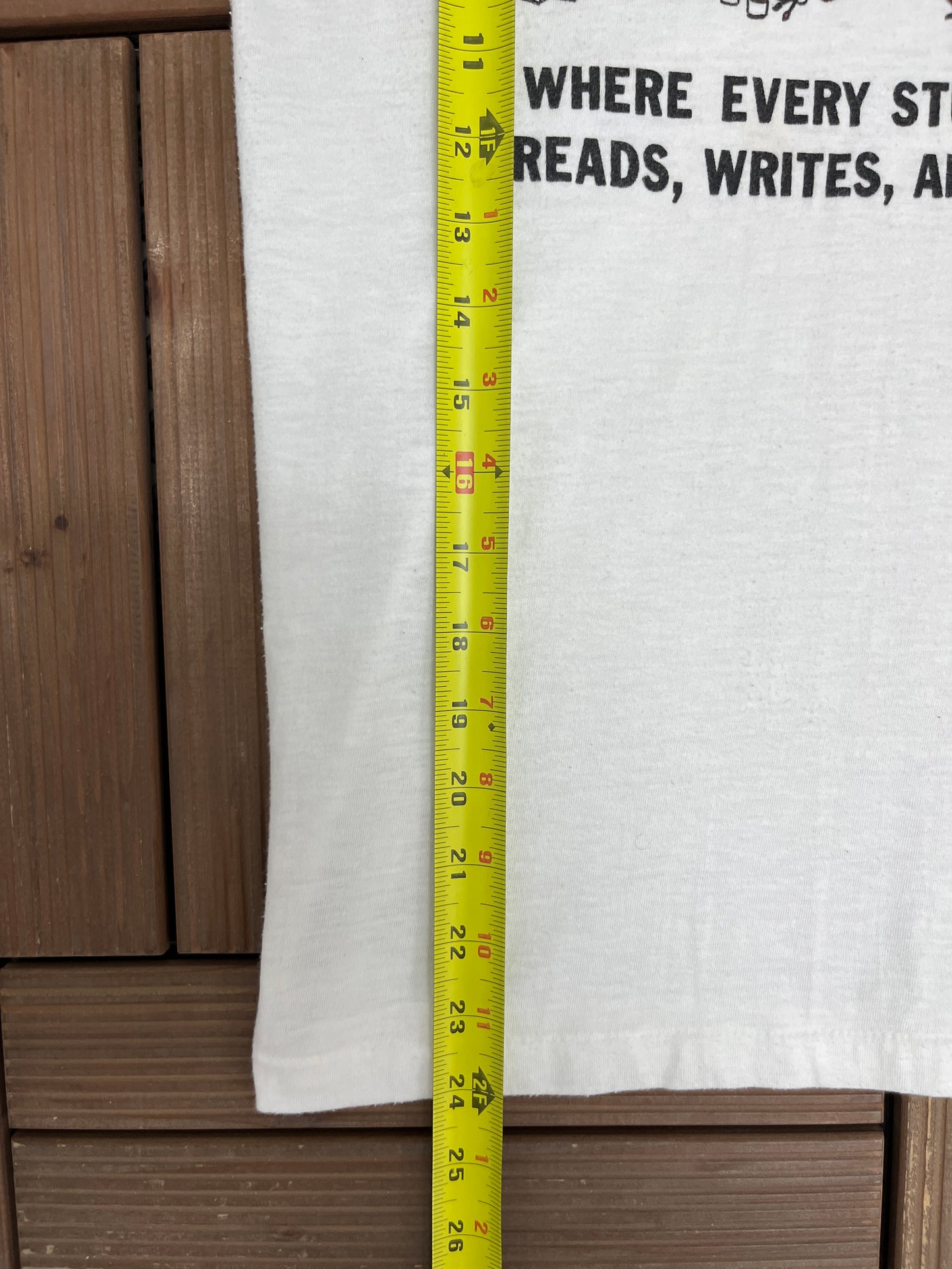 The Marion City Schools Graphic Tee | Size Medium | Vintage 1980s High School White Long Sleeve |