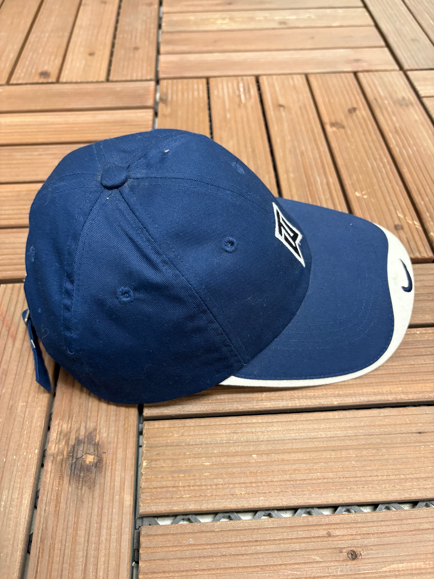Tiger Woods Nike Embroidered Graphic Hat | Metal Clasp | Vintage 2000s Branded Golf Blue Cap |