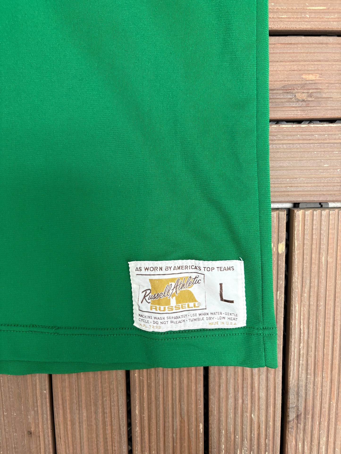 Green & White Football Jersey | Size Large | Vintage 1970s Football Russell Athletic Jersey |
