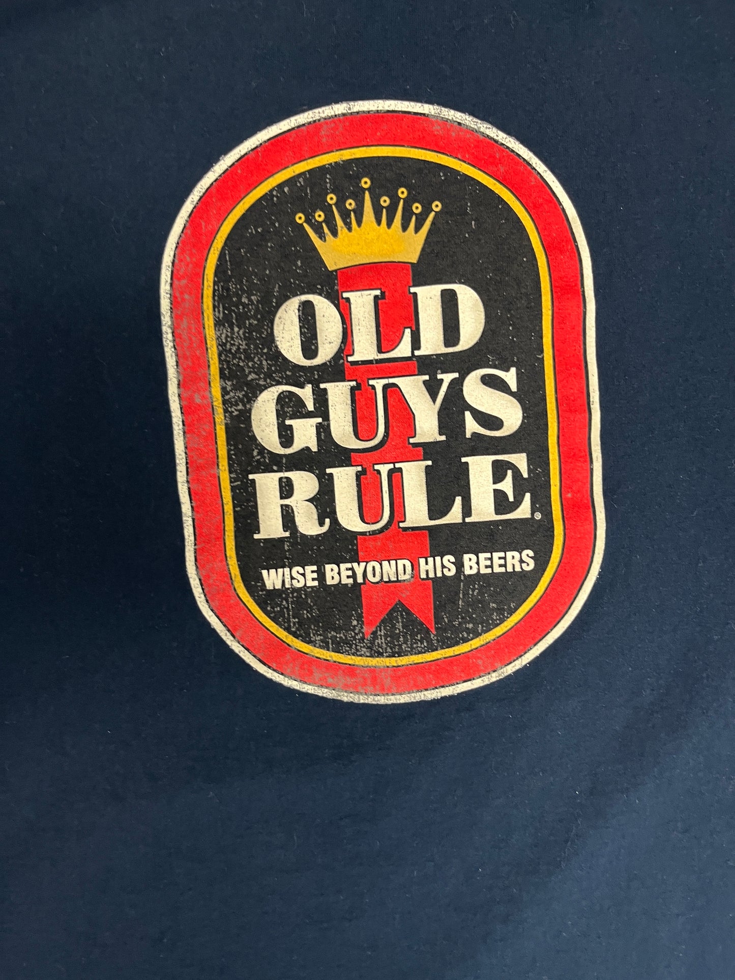 Old Guys Rule Wise Beyond His Beers Graphic Tee | Size XX-Large | Vintage 2000s Funny Blue T-Shirt |