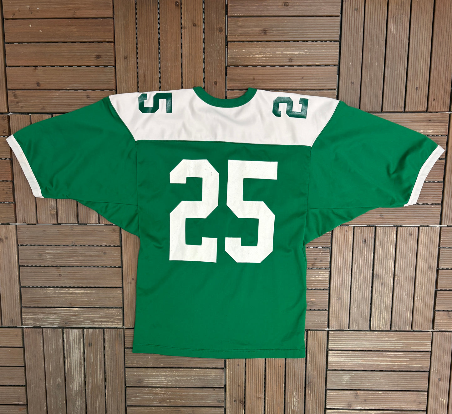 Green & White Football Jersey | Size Large | Vintage 1970s Football Russell Athletic Jersey |