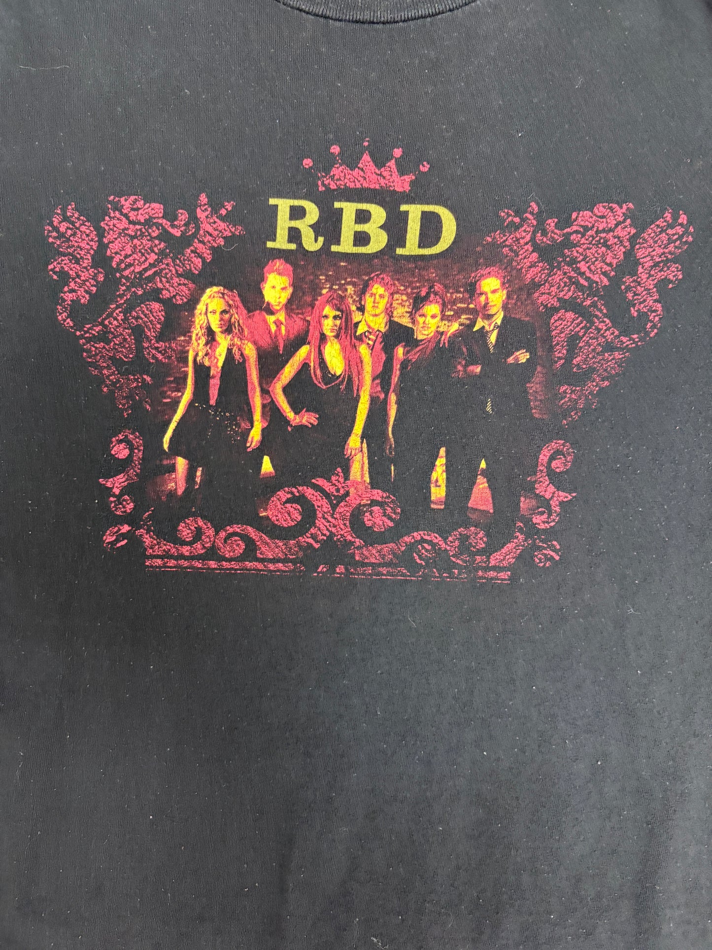 RBD Rebelde Tour 2006 Graphic Tee | Size Medium | Vintage 2000s Latin Pop Music Black T-Shirt |