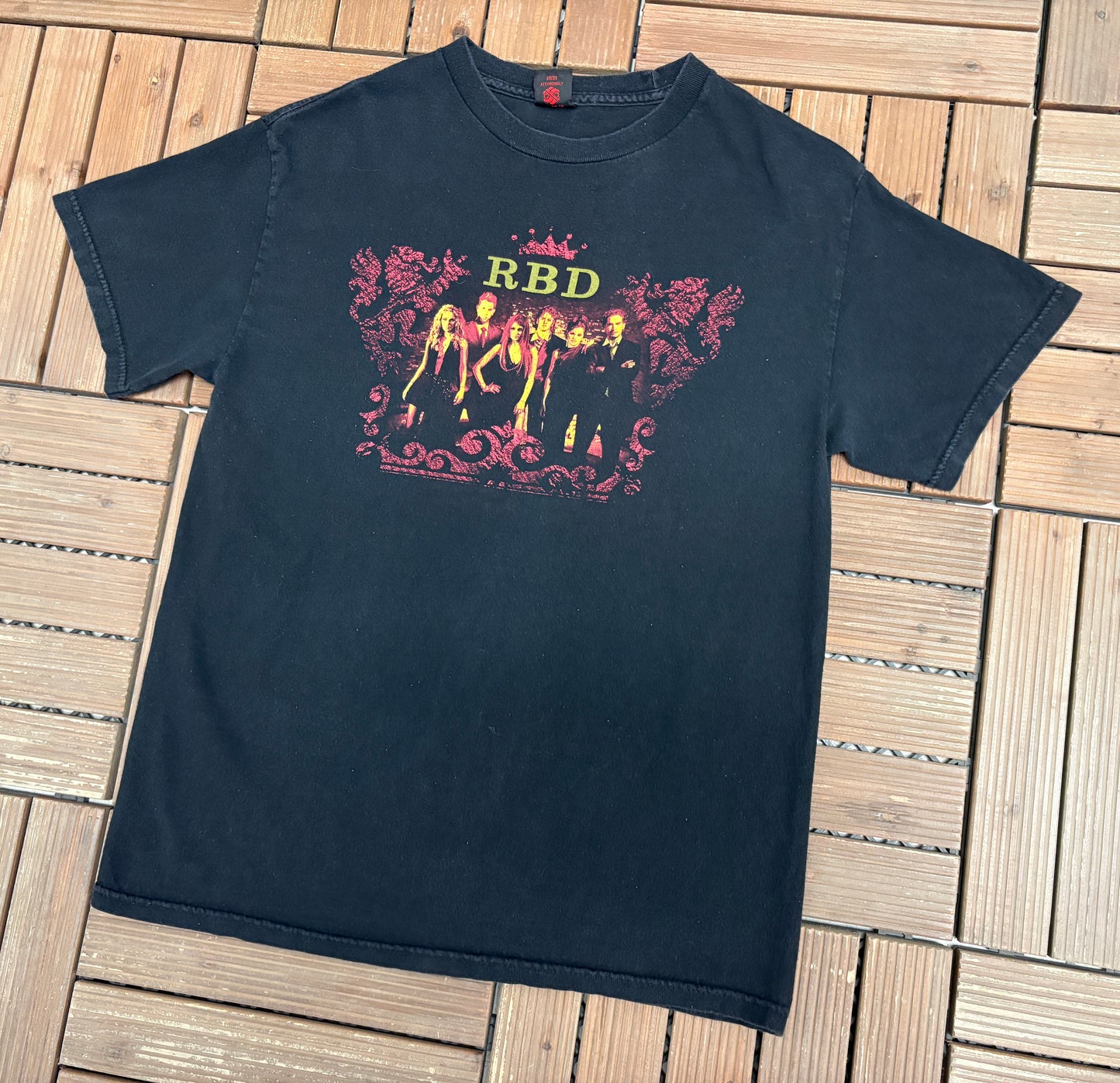 RBD Rebelde Tour 2006 Graphic Tee | Size Medium | Vintage 2000s Latin Pop Music Black T-Shirt |