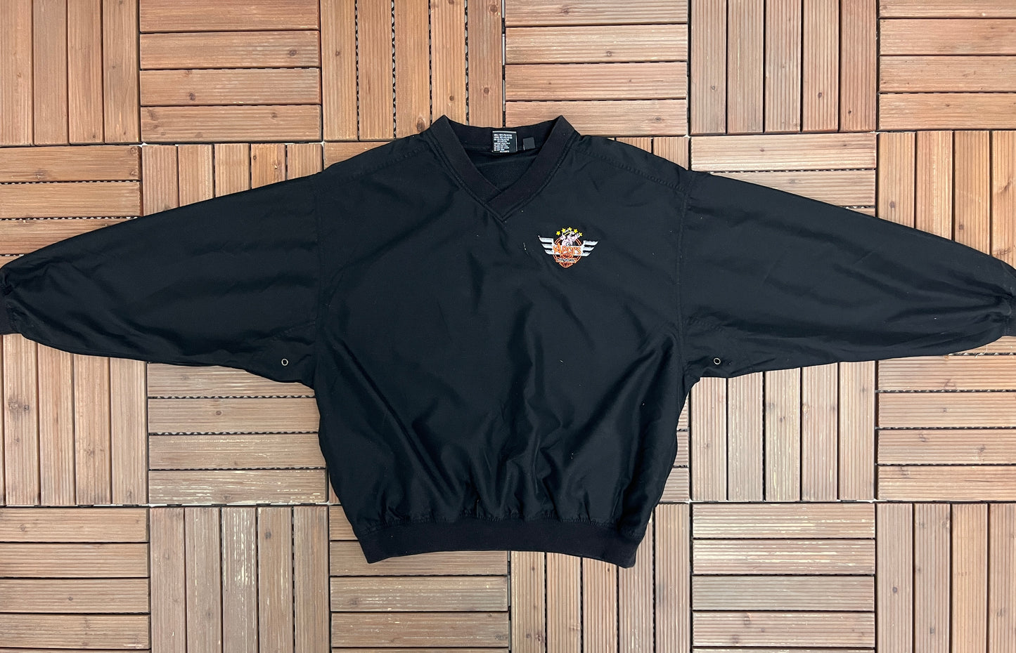 Apol's Harley Davidson Embroidered Graphic Windbreaker | Size X-Large | Vintage 2000s Black Light Jacket |